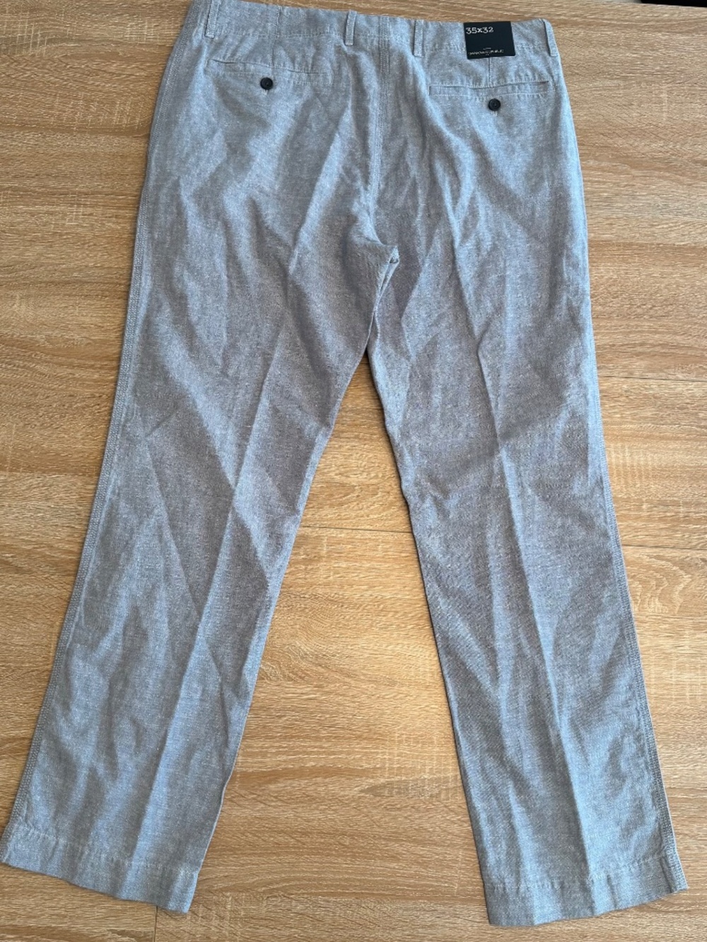 NWT BANANA REPUBLIC 35x32 Men’s Linen Dress Pants Blue - Picture 2 of 5